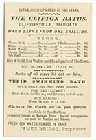 Clifton Baths Price Card  | Margate History